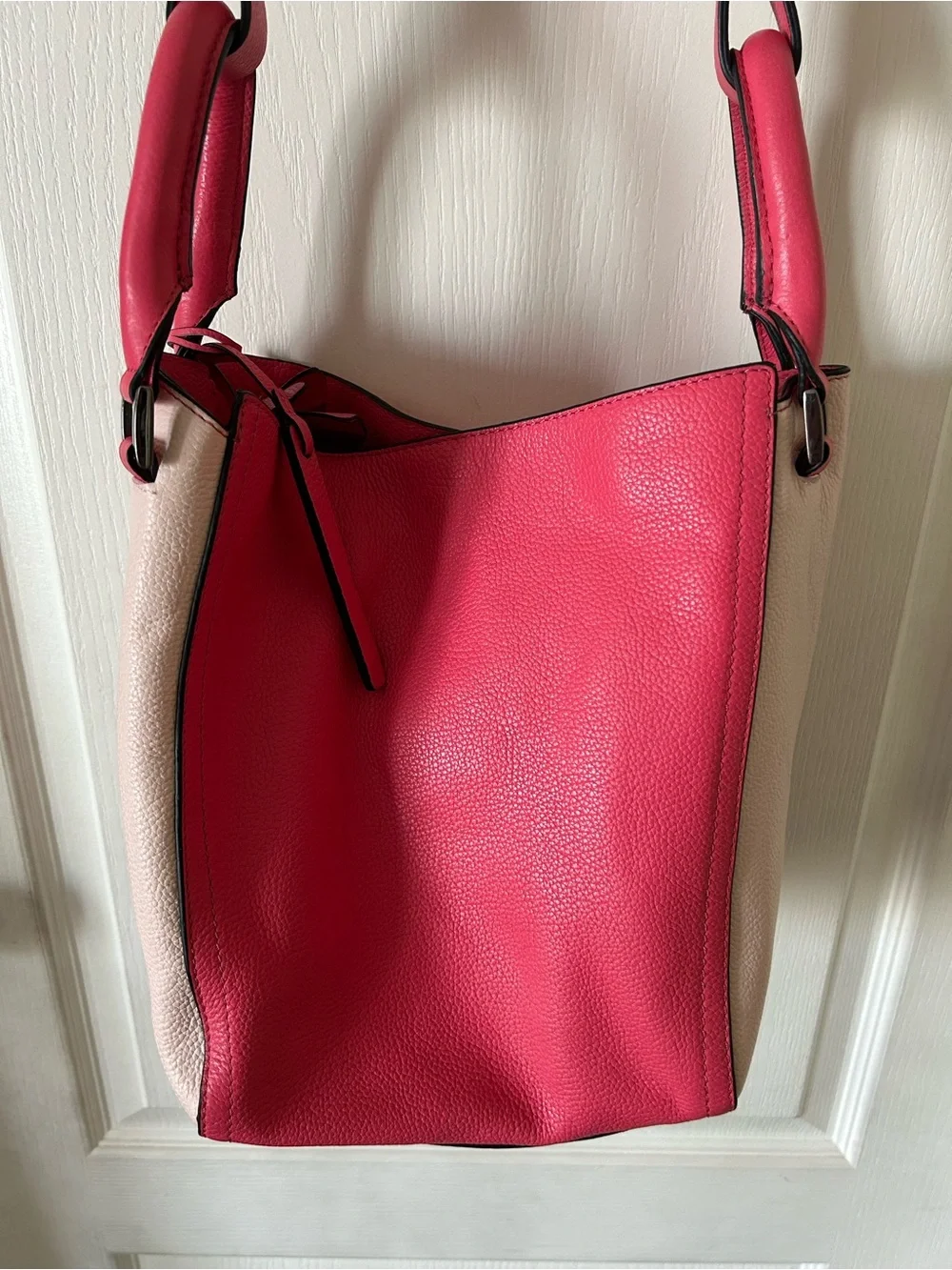 Heather's Closet Convertible Two Tone Pink Bucket Flower Pebbled Shoulder Bag